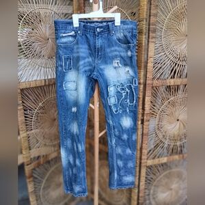 Heritage America Men's Denim Distillery 1776 Distressed Jeans Size 34x33